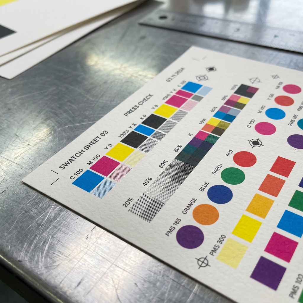 Printed CMYK Color Proof Sheets